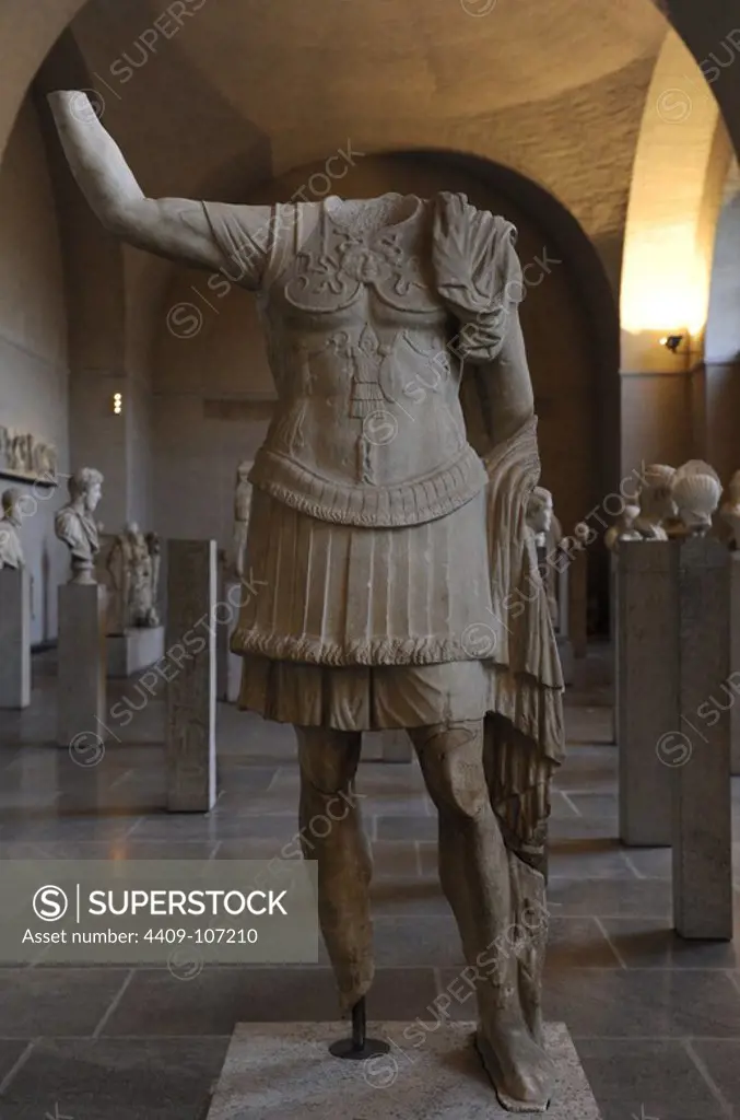Roman art. Statue of a military commander. 1st century BC. Glyptothek. Munich. Germany.