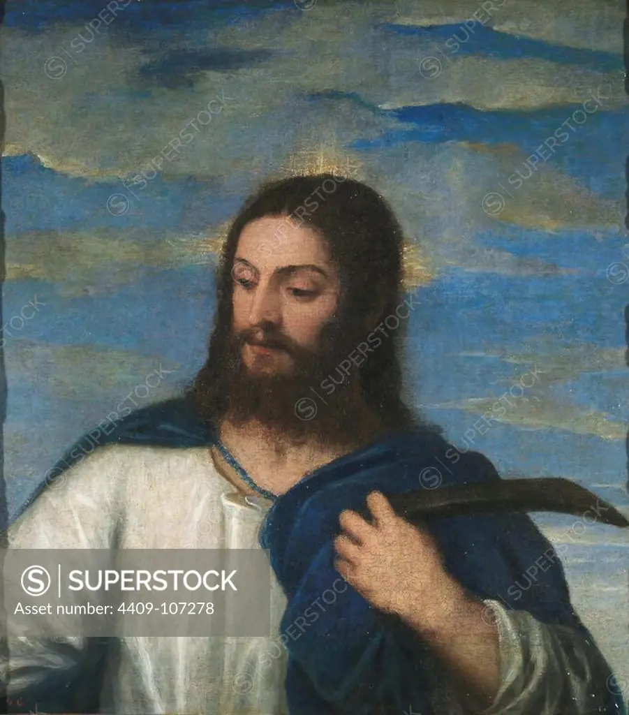 Vecellio di Gregorio Tiziano / 'Christ, a Gardener', 1553, Italian School, Oil on canvas, 68 cm x 62 cm, P00442. Museum: MUSEO DEL PRADO, MADRID, SPAIN. JESUS.