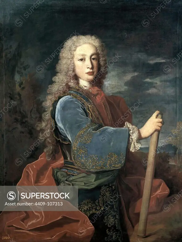 Jean Ranc / 'Louis I of Spain', 1724, French School, Oil on canvas, 106,5 cm x 83,8 cm, P02370. Museum: MUSEO DEL PRADO, MADRID, SPAIN. Luis I de Borbón.