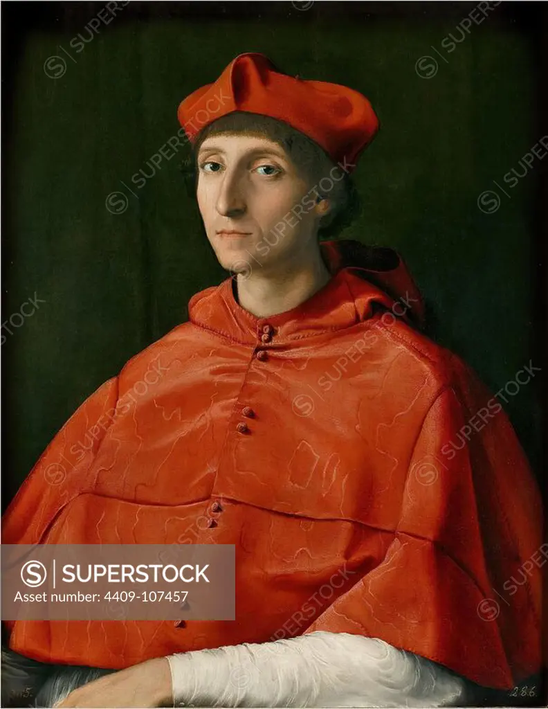 Rafael / 'The Cardinal', 1510-1511, Italian School, Oil on panel, 79 cm x 61 cm, P00299. Museum: MUSEO DEL PRADO, MADRID, SPAIN. Author: RAPHAEL.
