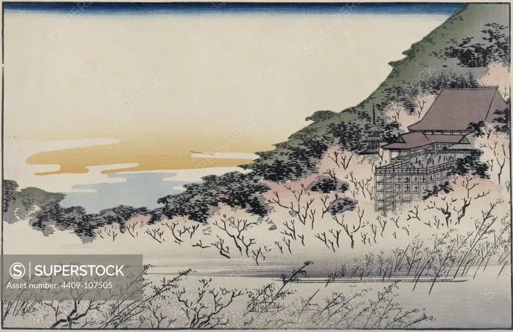 Utagawa Hiroshige (Copy) / 'Landscape (Kiyomizudera)', ca. 1834; 20th century, Japanese School, Paper, 270 mm x 370 mm, G05682. Museum: MUSEO DEL PRADO, MADRID, SPAIN.