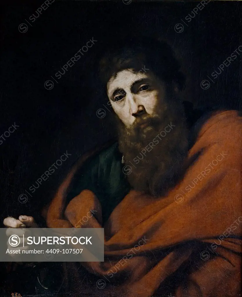 José de Ribera / 'Saint Paul', 1630-1635, Spanish School, Oil on canvas, 75 cm x 63 cm, P01074. Museum: MUSEO DEL PRADO, MADRID, SPAIN. SAN PABLO.