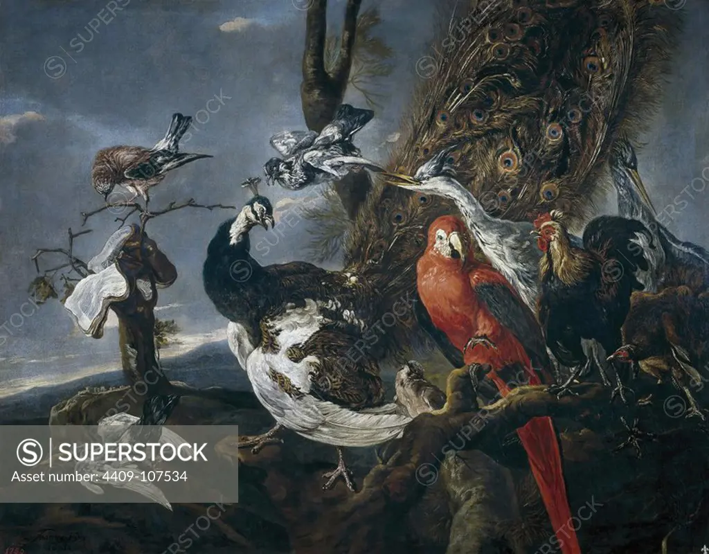 Jan Fyt / 'Bird Concert', 1661, Flemish School, Oil on canvas, 135 cm x 174 cm, P01534. Museum: MUSEO DEL PRADO, MADRID, SPAIN.
