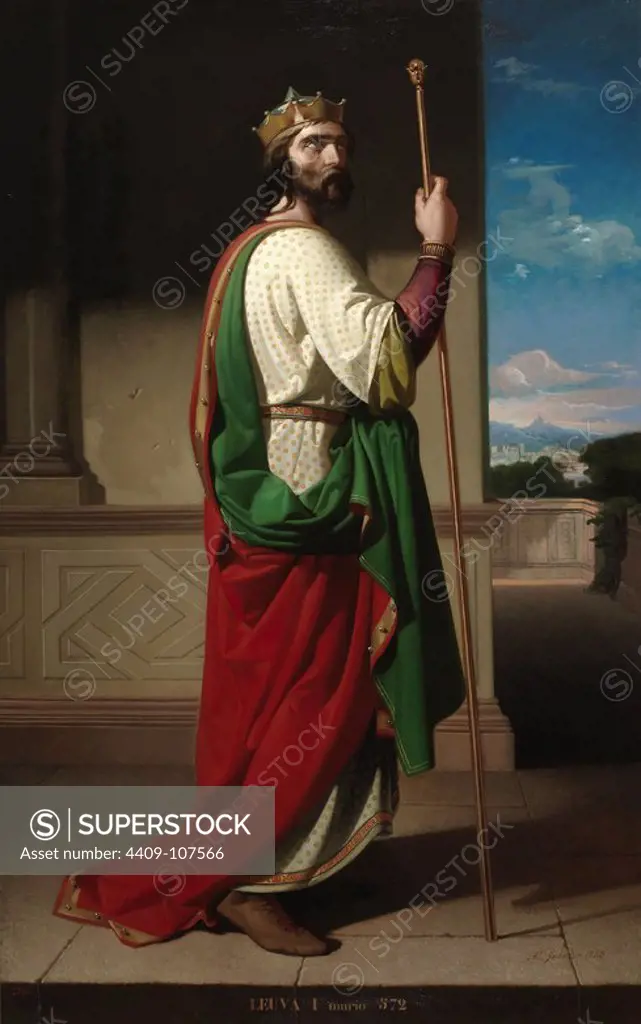 Antonio Gisbert Pérez / 'Liuva I, Visigothic King', 1855, Spanish School, Canvas, 224 cm x 140 cm, P06091. Museum: MUSEO DEL PRADO, MADRID, SPAIN.