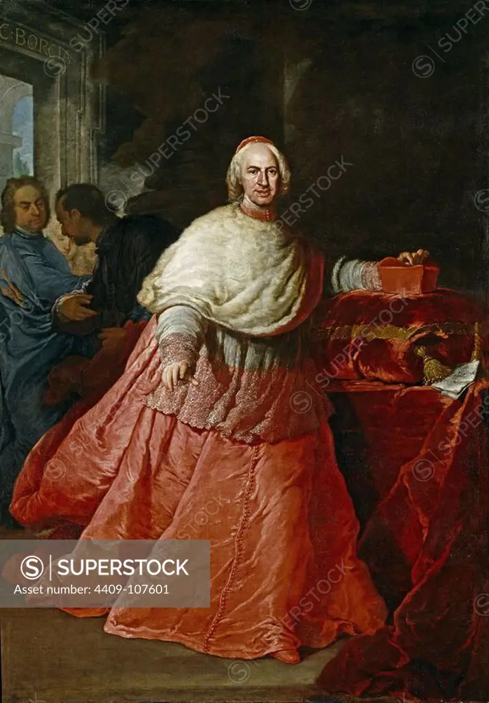 Andrea Procaccini / 'Cardinal Borja', After 1721, Italian School, Oil on canvas, 248 cm x 176 cm, P02882. Museum: MUSEO DEL PRADO, MADRID, SPAIN.