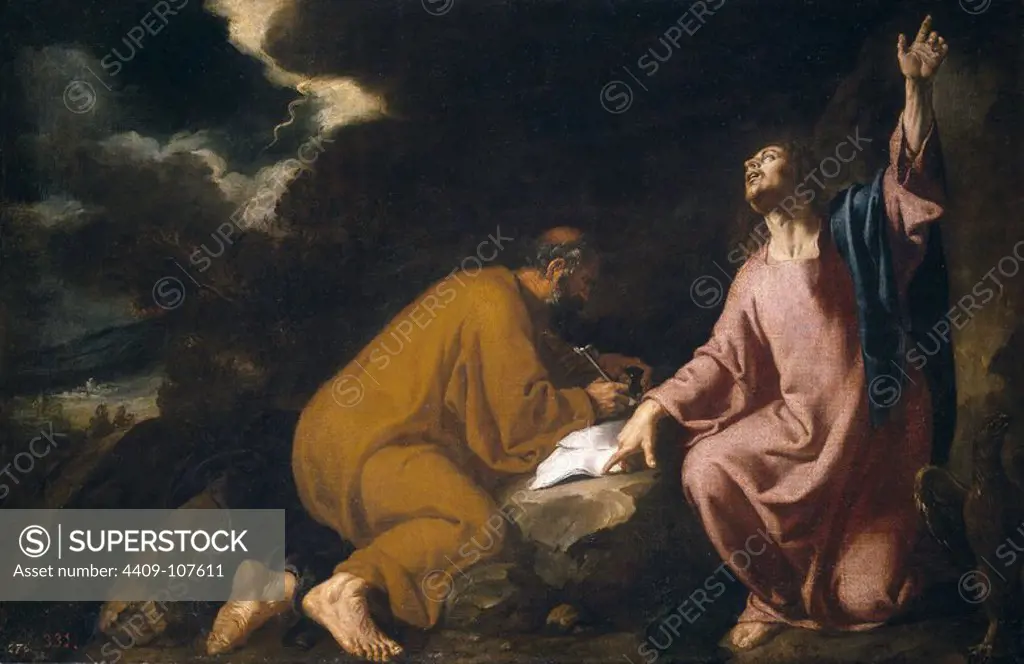 Juan Ribalta / 'Saint Matthew and Saint John the Evangelist', ca. 1625, Spanish School, Oil on canvas, 66 cm x 102 cm, P01065. Museum: MUSEO DEL PRADO, MADRID, SPAIN.