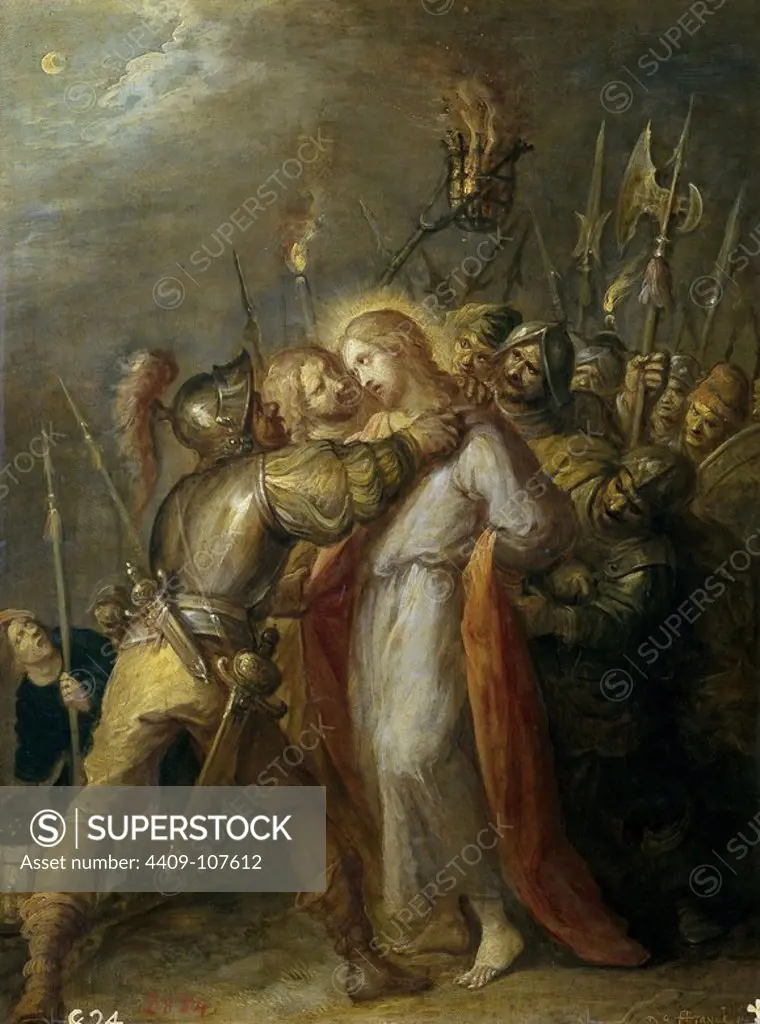 Frans II Francken / 'The Taking of Christ', Early 17th century, Flemish School, Oil on copper, 44 cm x 23 cm, P01522. Museum: MUSEO DEL PRADO, MADRID, SPAIN.