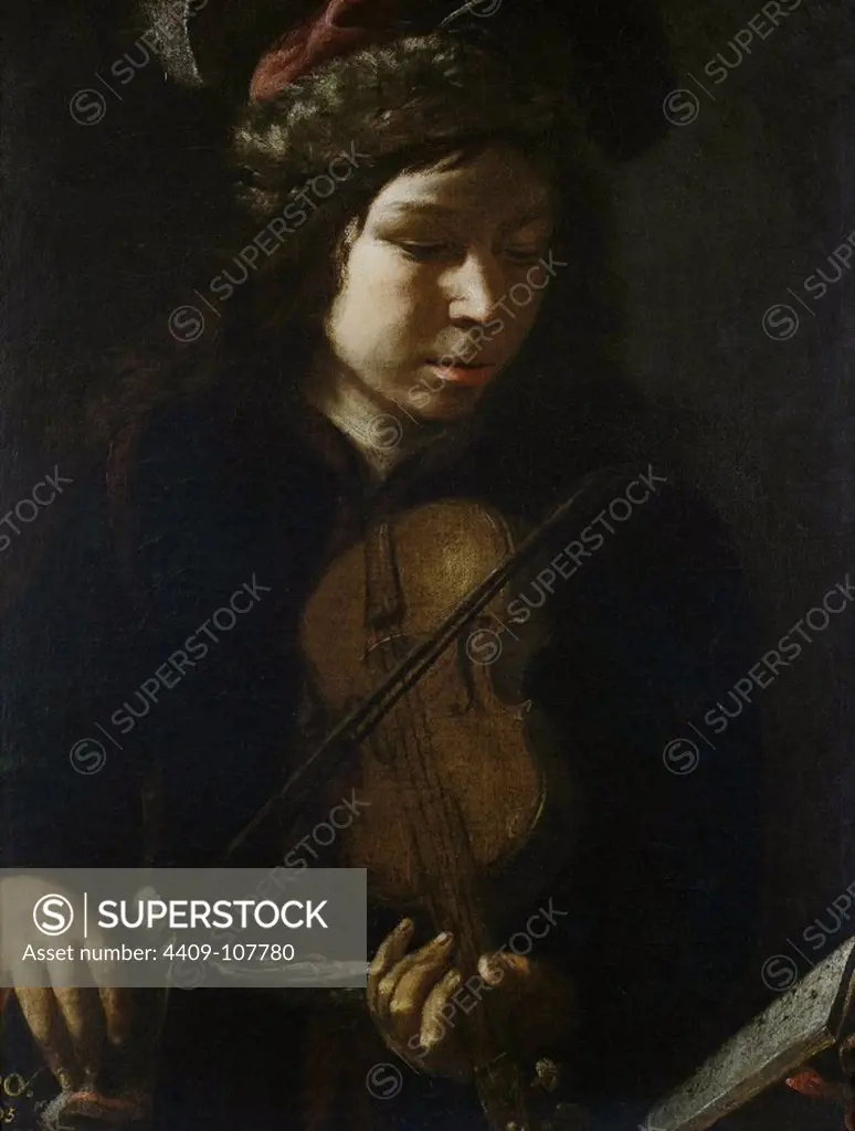 Anonymous / 'Joven violinista', 17th century, Dutch School, Oil on canvas, 65 cm x 49 cm, P02162. Museum: MUSEO DEL PRADO, MADRID, SPAIN.