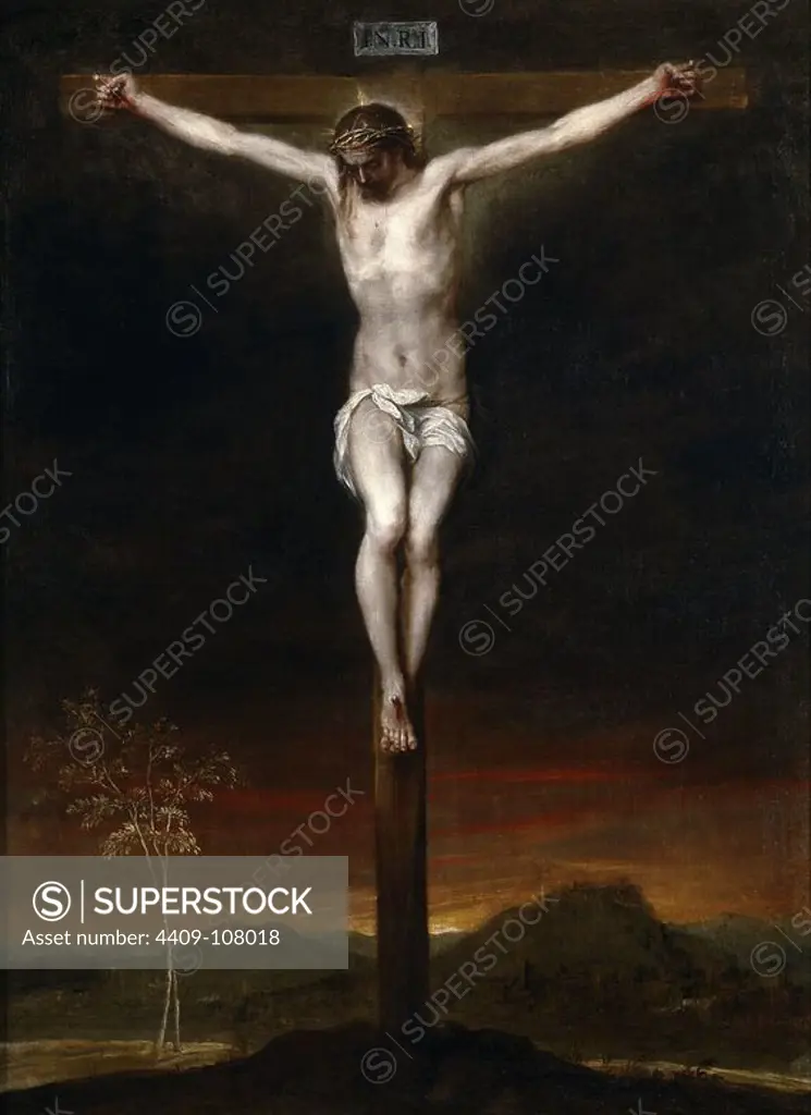 Alonso Cano / 'The Crucifixion', Middle 17th century, Spanish School, Oil on canvas, 130 cm x 96 cm, P07718. Museum: MUSEO DEL PRADO, MADRID, SPAIN.