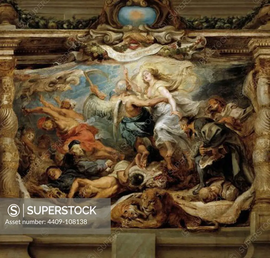 Pedro Pablo Rubens / 'The Church Triumphant', 1625-1626, Flemish School, Oil on panel, 86 cm x 92 cm, P01697. Artwork also known as: Triunfo de la Verdad Católica.