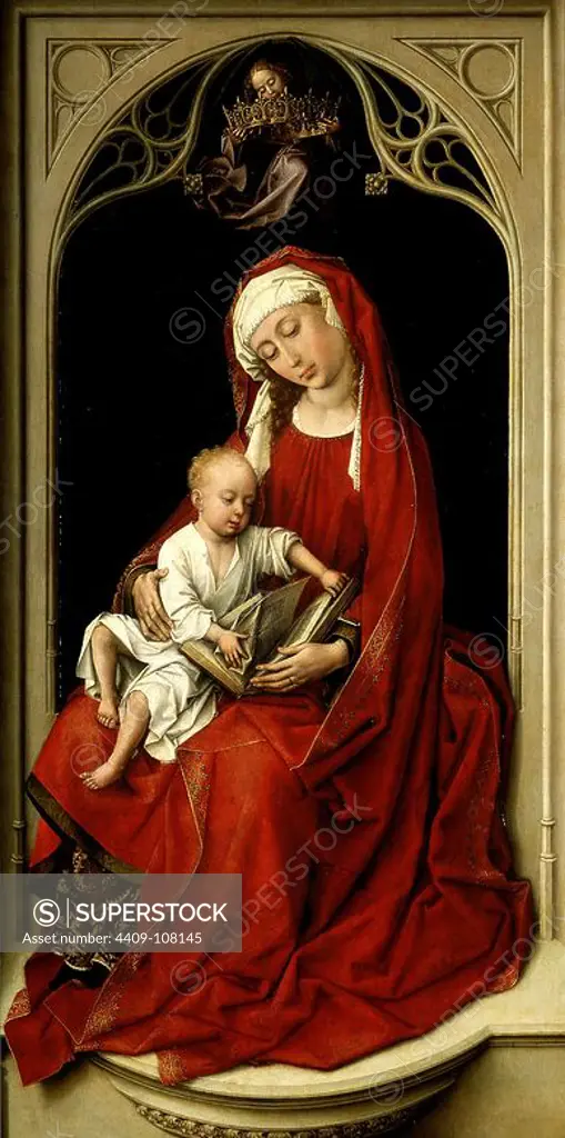 Roger van der Weyden / 'Virgin and Child', 1435-1438, Flemish School, Oil on panel, 100 cm x 52 cm, P02722. Museum: MUSEO DEL PRADO, MADRID, SPAIN. Author: ROGIER VAN DER WEYDEN.