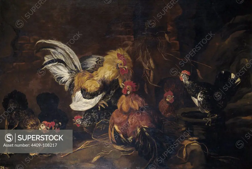 Jan Fyt / 'Riña de gallos', 17th century, Flemish School, Oil on canvas, 114 cm x 167 cm, P01532. Museum: MUSEO DEL PRADO, MADRID, SPAIN.