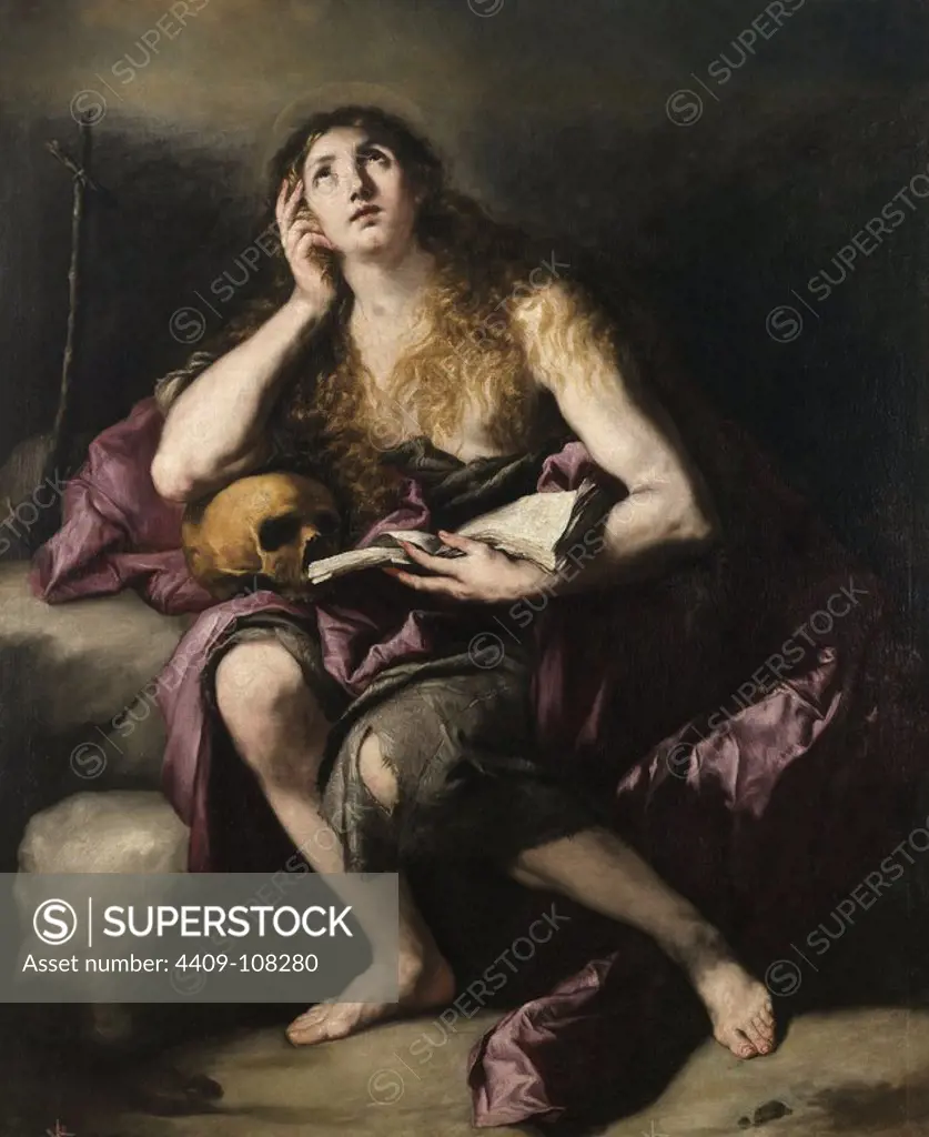Luca Giordano / 'Penitent Magdalene', 1660-1665, Italian School, Oil on canvas, 153 cm x 124 cm, P01105. Museum: MUSEO DEL PRADO, MADRID, SPAIN.