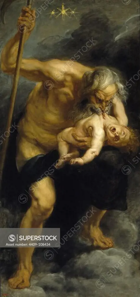 Pedro Pablo Rubens / 'Saturn devouring his son', 1636-1637, Flemish School, Oil on canvas, 182,5 cm x 87 cm, P01678. Museum: MUSEO DEL PRADO, MADRID, SPAIN. Author: PETER PAUL RUBENS.