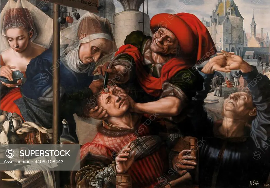 Jan Sanders van Hemessen / 'The Surgeon', 1550-1555, Flemish School, Oil on panel, 100 cm x 141 cm, P01541. Museum: MUSEO DEL PRADO, MADRID, SPAIN.