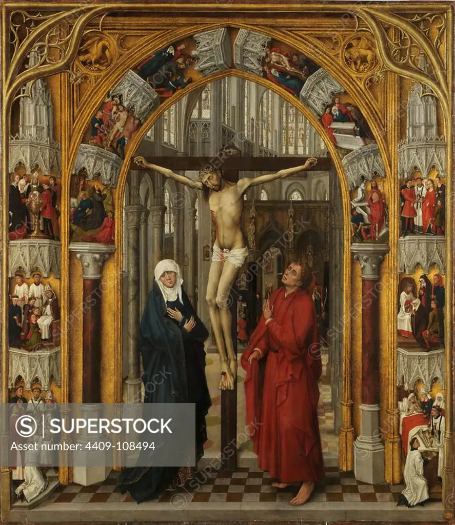 Vrancke van der Stockt / 'Redemption Triptych: The Crucifixion', 1455-1460, Flemish School, Oil on panel, 195 cm x 172 cm, P01888. Museum: MUSEO DEL PRADO, MADRID, SPAIN.