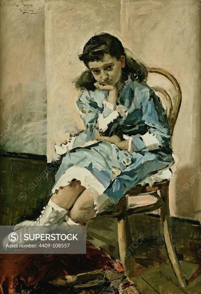 Emilio Sala y Francés / 'María Guerrero as a Girl', 1878, Spanish School, Oil on canvas, 89 cm x 61 cm, P04188. Museum: MUSEO DEL PRADO, MADRID, SPAIN.