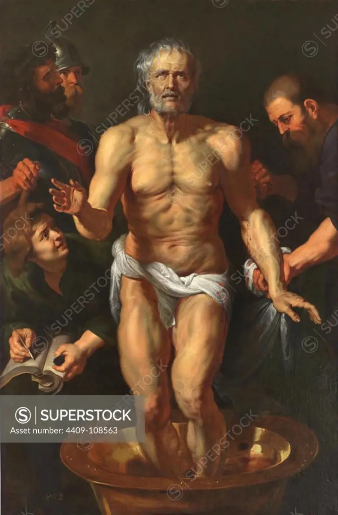 Pedro Pablo Rubens (Workshop of) / 'The Death of Seneca', 1612-1615, Flemish School, Oil on canvas, 181 cm x 119,8 cm, P03048. Museum: MUSEO DEL PRADO, MADRID, SPAIN.