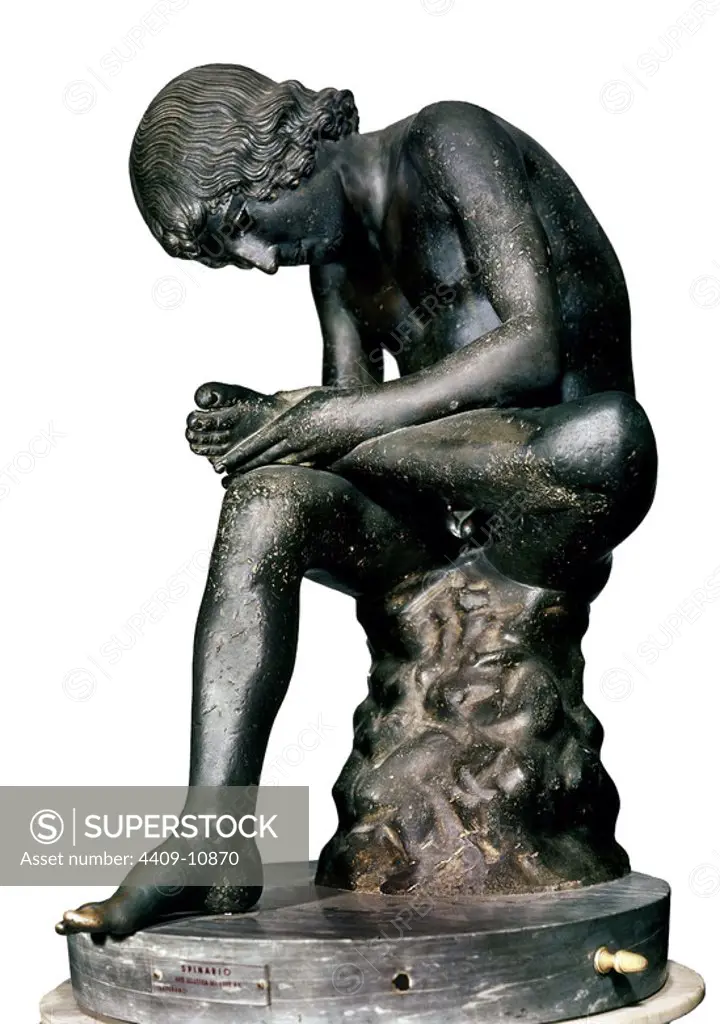 The Spinario. Boy With Thorn. Bronze. Rome, Capitoline Museums. Location: MUSEO CAPITOLINO. Rome. ITALIA.