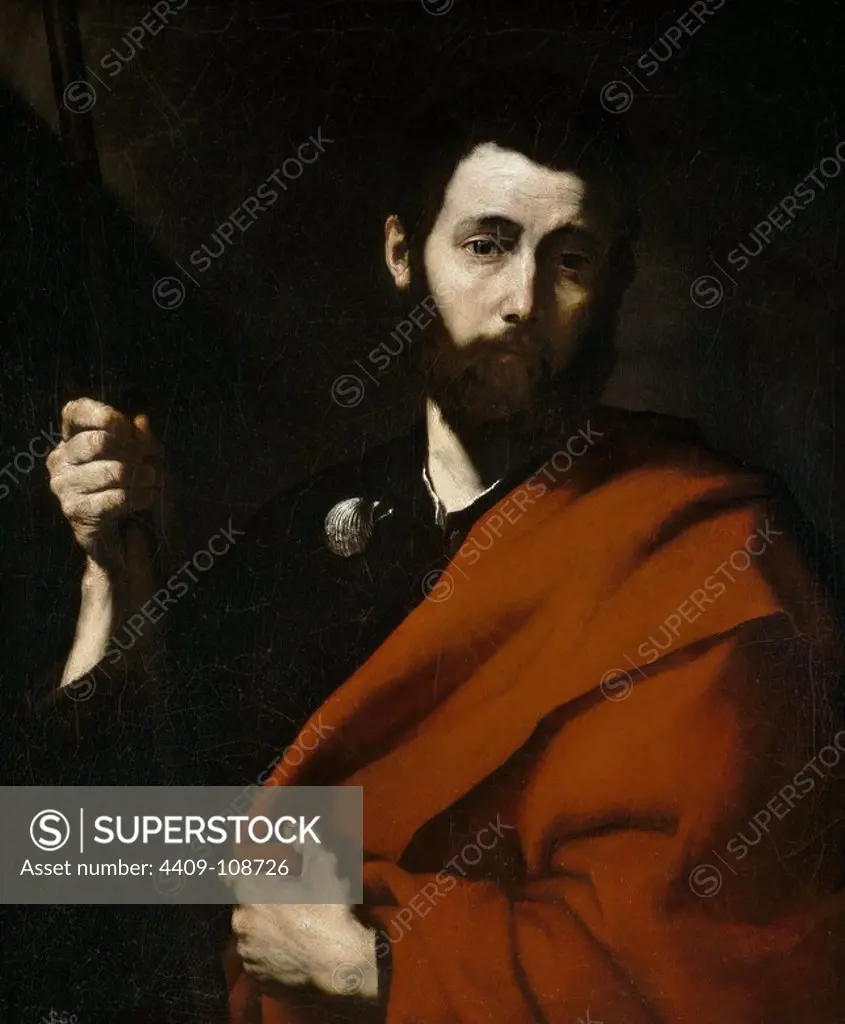 José de Ribera / 'Saint James the Greater', 1630-1635, Spanish School, Oil on canvas, 78 cm x 64 cm, P01082. Museum: MUSEO DEL PRADO, MADRID, SPAIN.