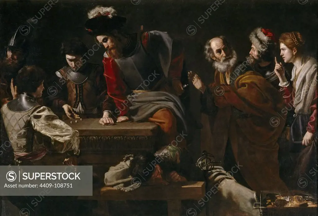 Nicolas Tournier / 'The Denial of Saint Peter', ca. 1625, French School, Oil on canvas, 172 cm x 252 cm, P02788. Museum: MUSEO DEL PRADO, MADRID, SPAIN.