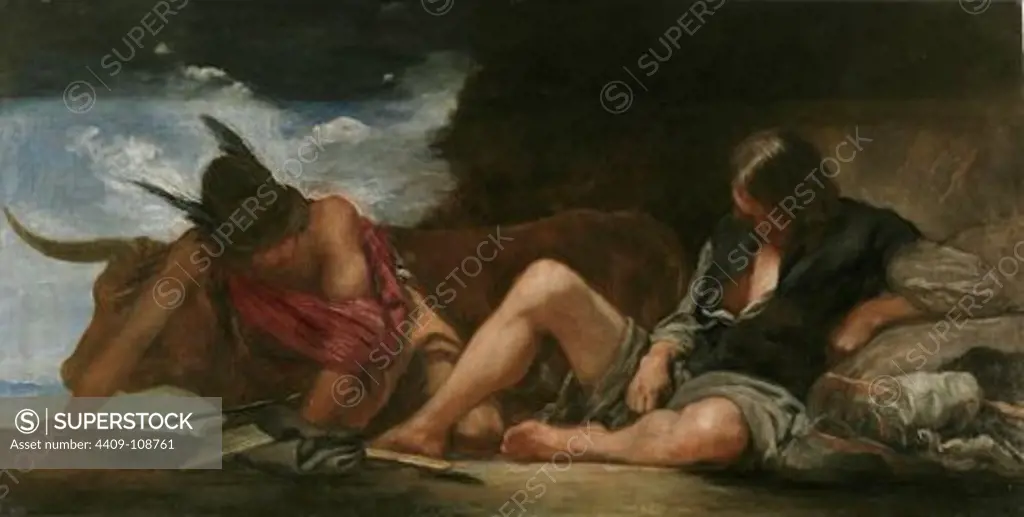Diego Rodríguez de Silva y Velázquez / 'Mercury and Argos', ca.  1659, Spanish School, Oil on canvas, 127 cm x 250 cm, P01175. Artwork also known as: Mercurio y Argos.