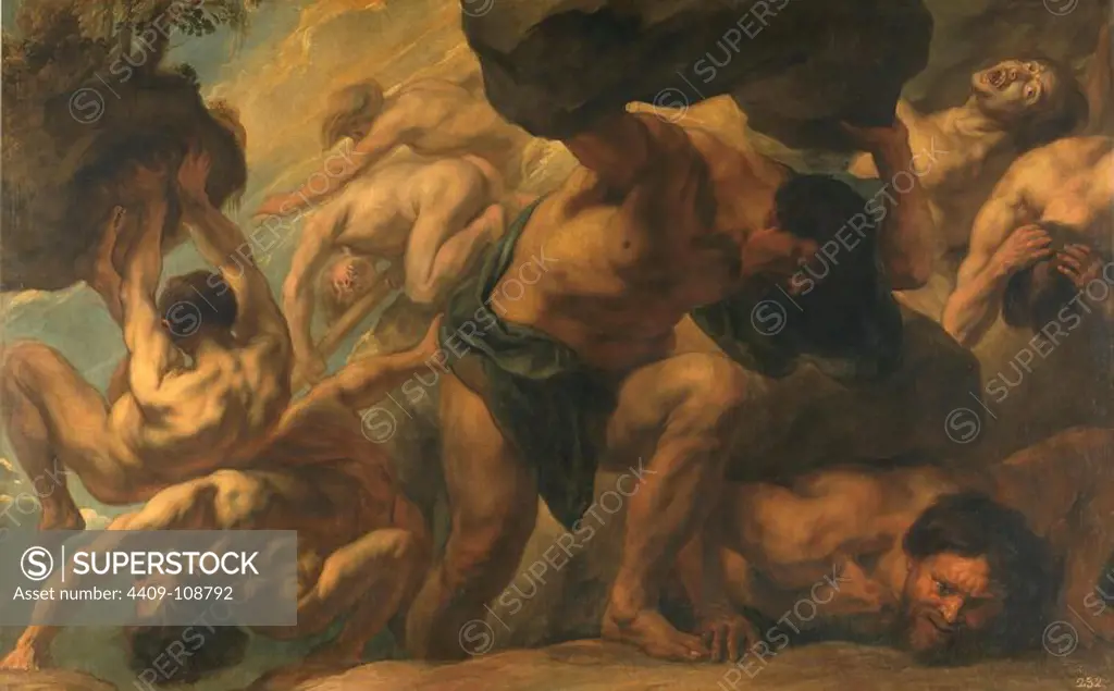 Jacob Jordaens / 'The Defeat of the Titans', 1636-1638, Flemish School, Oil on canvas, 171 cm x 285 cm, P01539. Museum: MUSEO DEL PRADO, MADRID, SPAIN.
