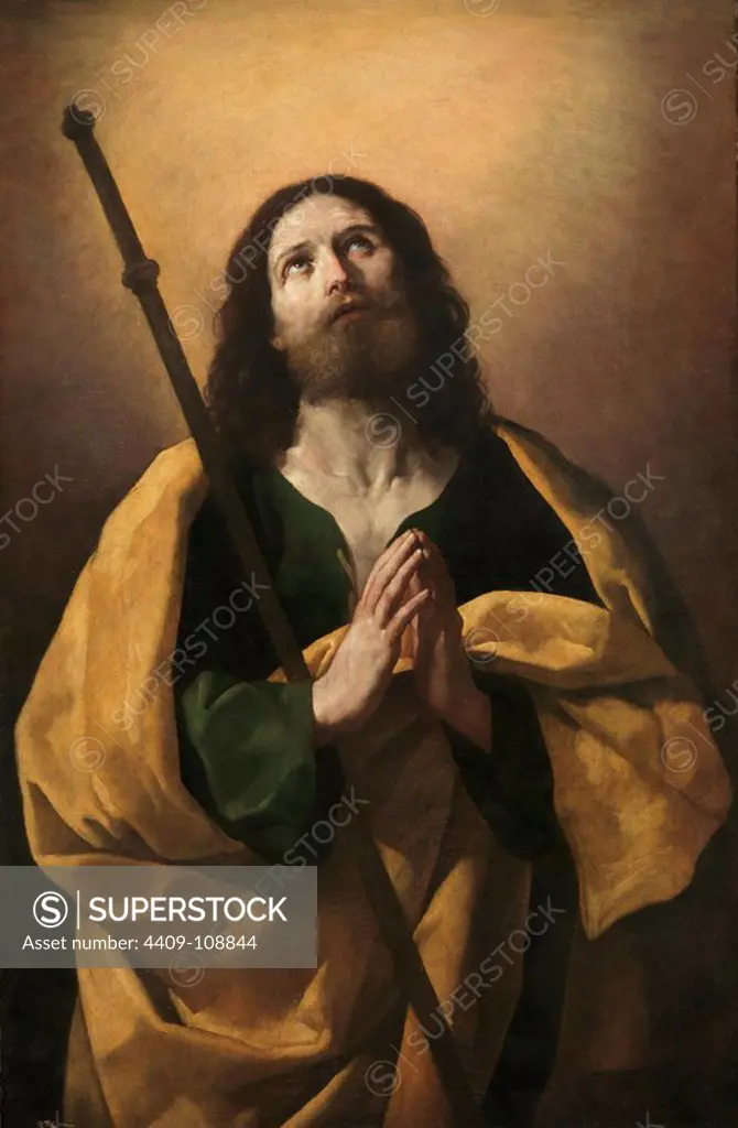 Guido Reni / 'The Apostle Santiago, the Elder', 1618-1623, Italian School, Oil on canvas, 135 cm x 89 cm, P00212. Museum: MUSEO DEL PRADO, MADRID, SPAIN. JAMES THE GREATER.
