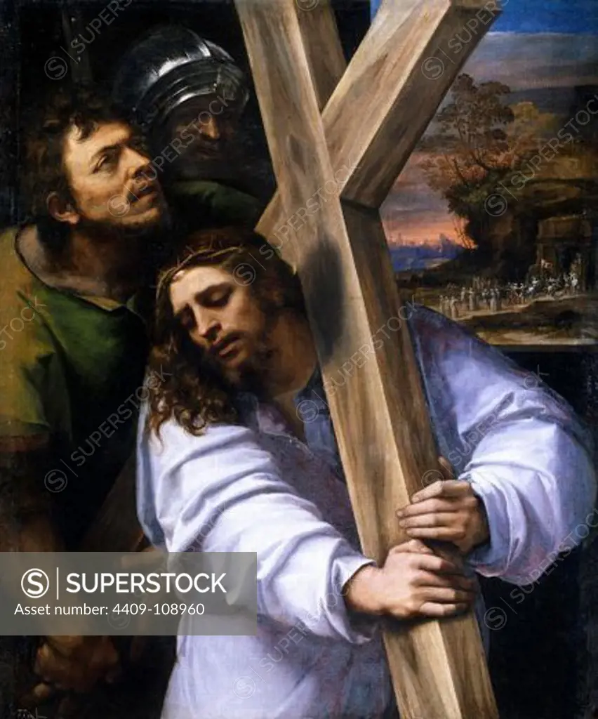 Sebastiano del Piombo / 'Jesus carrying the Cross', ca.  1516, Italian School, Oil on canvas, 121 cm x 100 cm, P00345. Artwork also known as: JESUS CON LA CRUZ A CUESTAS.