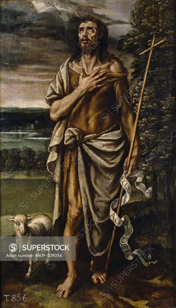 Alejandro de Loarte (Attribution) / 'Saint John the Baptist', Early 17th century, Spanish School, Oil on panel, 49 cm x 28 cm, P01308. Museum: MUSEO DEL PRADO, MADRID, SPAIN.
