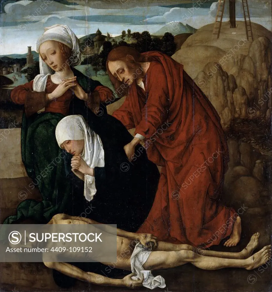 Maestro de la Virgo inter Virgines / 'Lamentation over the Dead Christ', ca. 1480, Flemish School, Oil on panel, 84 cm x 78 cm, P02539. Museum: MUSEO DEL PRADO, MADRID, SPAIN.