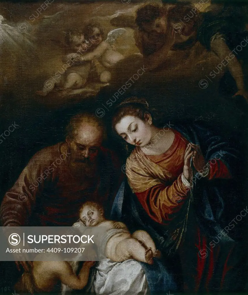 Juan Antonio de Frías y Escalante / 'The Holy Family', Middle 17th century, Spanish School, Oil on canvas, 54,5 cm x 45,5 cm, P00695. Museum: MUSEO DEL PRADO, MADRID, SPAIN.