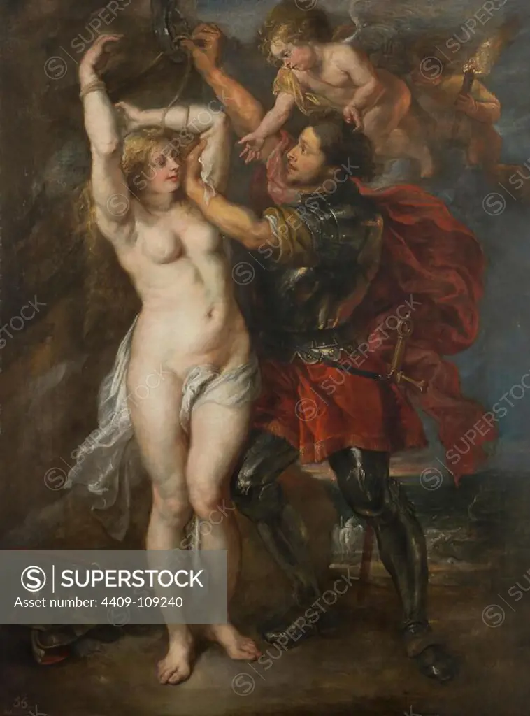 Pedro Pablo Rubens; Jacob Jordaens / 'Perseus Freeing Andromeda', 1639-1641, Flemish School, Oil on canvas, 267 cm x 162 cm, P01663. Museum: MUSEO DEL PRADO, MADRID, SPAIN. Author: PETER PAUL RUBENS. JACOB JORDAENS.