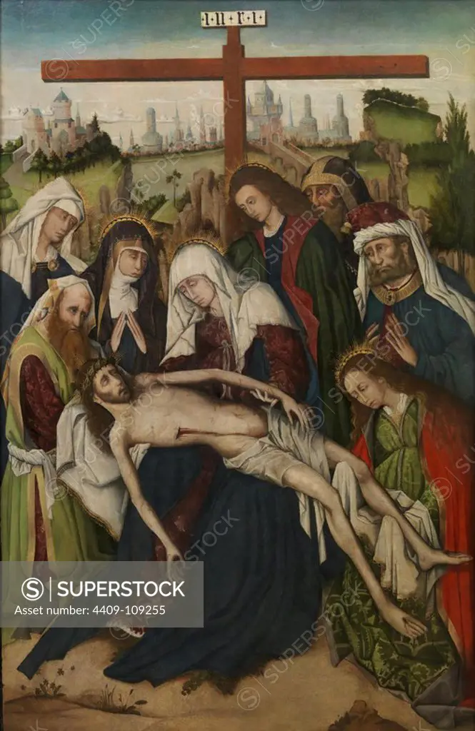 Anonymous / 'Lamentation', ca. 1470, Spanish School, Panel, 148 cm x 97 cm, P07860. Museum: MUSEO DEL PRADO, MADRID, SPAIN.