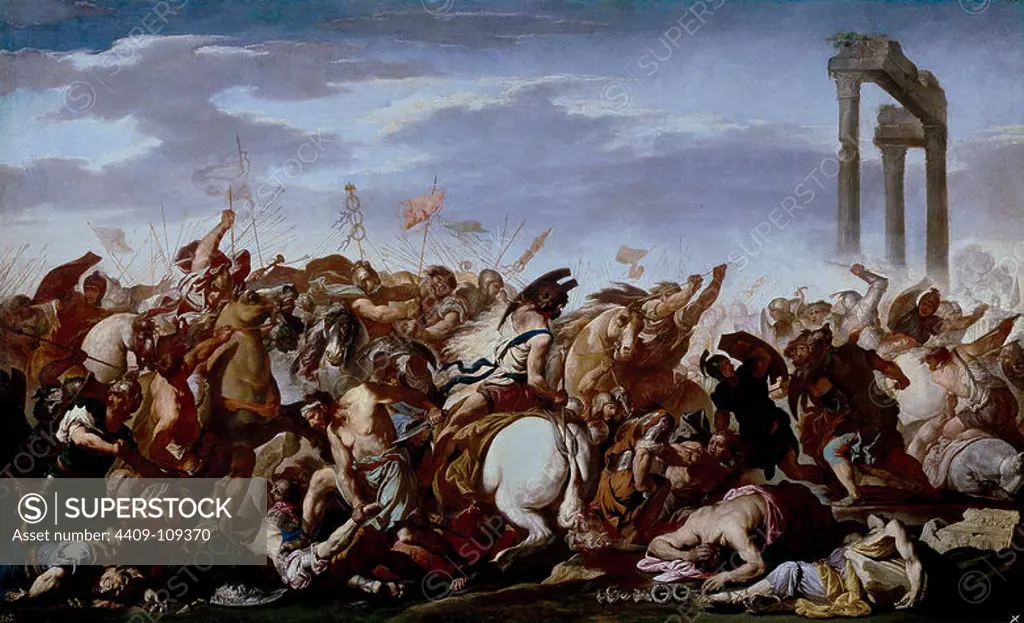 Aniello Falcone / 'Battle', 17th century, Italian School, Canvas, 133 cm x 215 cm, P00139. Museum: MUSEO DEL PRADO, MADRID, SPAIN.