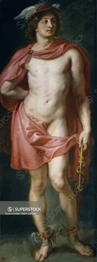 Pedro Pablo Rubens / 'Mercury', 1636-1638, Flemish School, Oil on canvas, 180 cm x 69 cm, P01677. Museum: MUSEO DEL PRADO, MADRID, SPAIN.