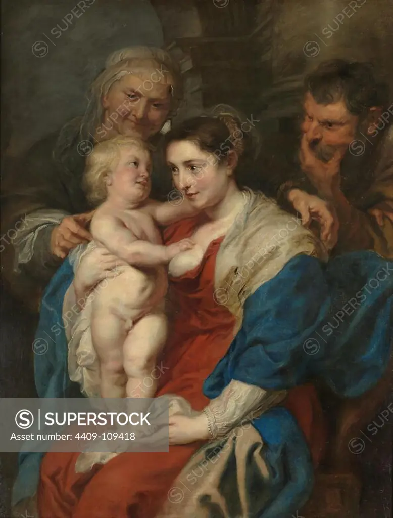 Pedro Pablo Rubens / 'The Holy Family with Saint Ann', ca. 1630, Flemish School, Oil on canvas, 116 cm x 91 cm, P01639. Museum: MUSEO DEL PRADO, MADRID, SPAIN. Author: PETER PAUL RUBENS.