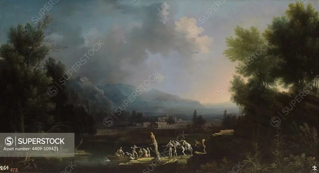Michele Pagano / 'Landscape', First quarter 18th century, Italian School, Canvas, 47 cm x 86 cm, P00268. Museum: MUSEO DEL PRADO, MADRID, SPAIN.