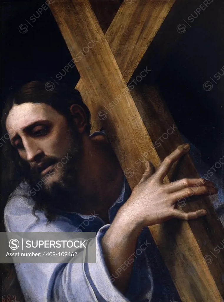 Sebastiano del Piombo / 'Christ carrying the Cross', 1532-1535, Italian School, Oil on slate, 43 cm x 32 cm, P00348. Museum: MUSEO DEL PRADO, MADRID, SPAIN.