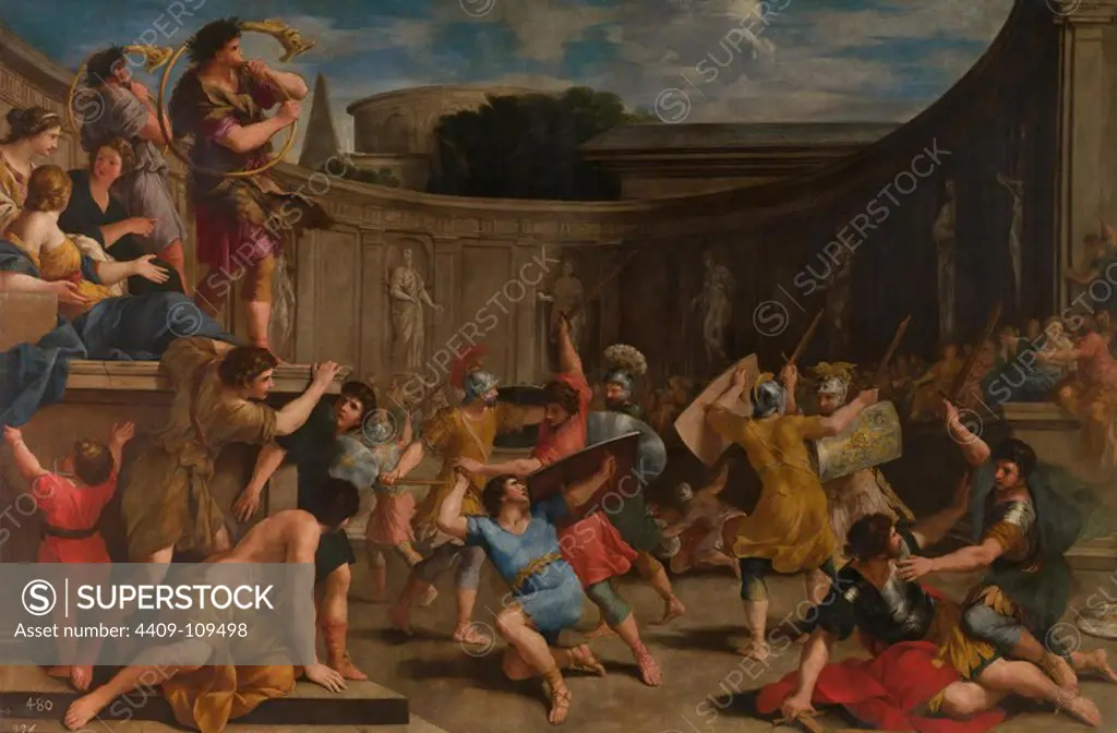 Giovanni Francesco Romanelli / 'Gladiadores romanos', 1635-1639, Italian School, Oil on canvas, 235 cm x 356 cm, P02968. Museum: MUSEO DEL PRADO, MADRID, SPAIN.
