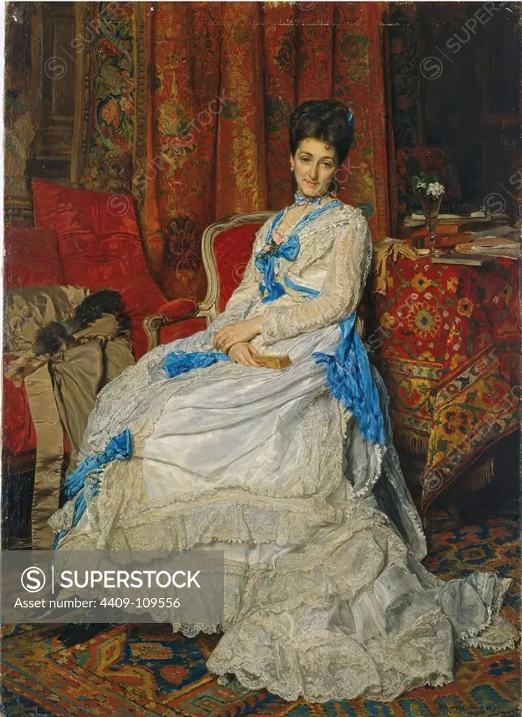 Jean Louis Ernest Meissonier / 'Portrait of Marquesa de Manzanedo', 1872, French School, Oil on canvas, 58 cm x 42 cm, P02628. Museum: MUSEO DEL PRADO, MADRID, SPAIN.