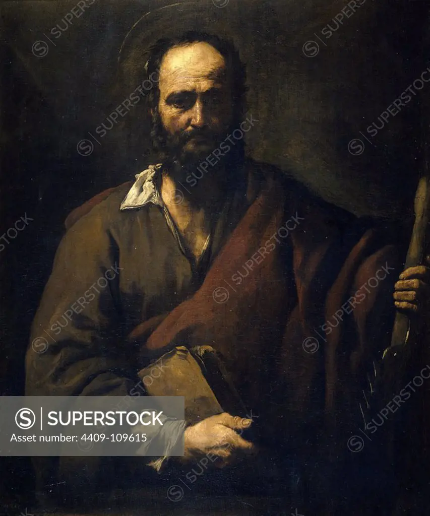 José de Ribera / 'Saint Simon', 1630-1635, Spanish School, Oil on canvas, 107 cm x 91 cm, P01091. Museum: MUSEO DEL PRADO, MADRID, SPAIN.