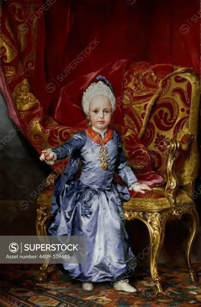 Anton Rafael Mengs / 'Francis II, Holy Roman Emperor as a child', 1770, German School, Oil on canvas, 144 cm x 97 cm, P02191. Artwork also known as: El archiduque Francisco de Austria.