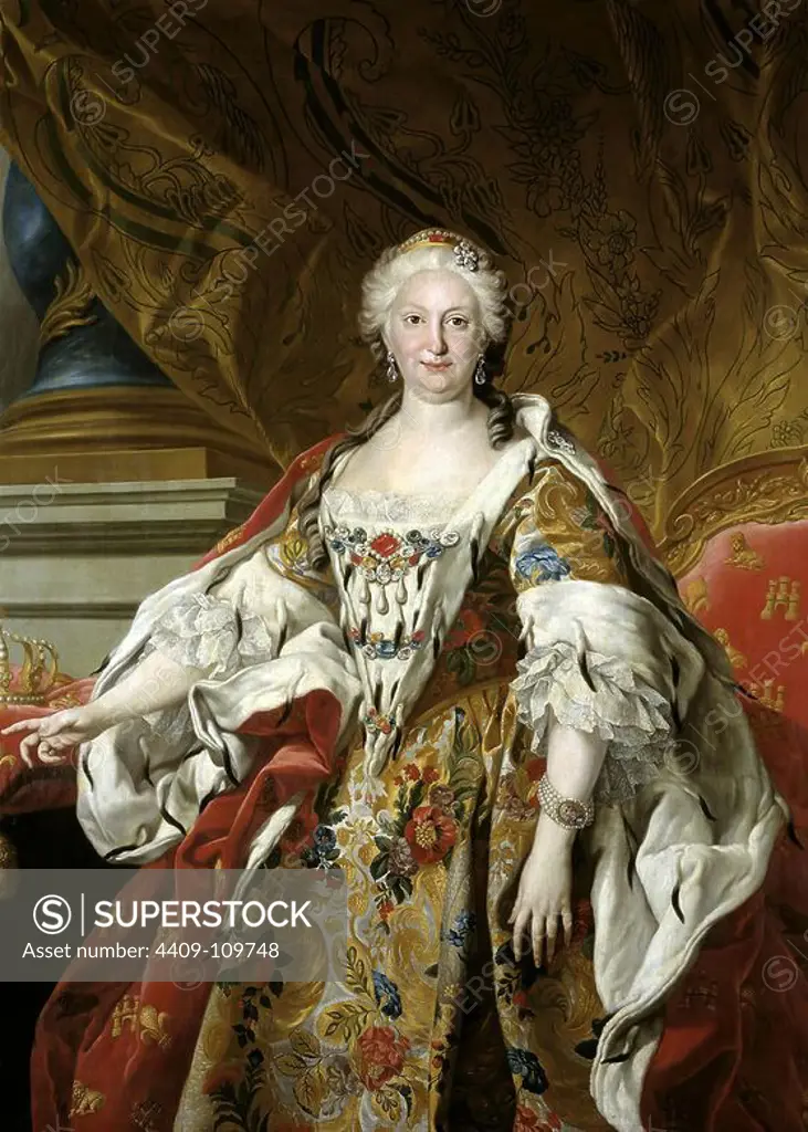 Louis Michel van Loo / 'Elisabeth Farnese, Queen of Spain', ca. 1739, French School, Oil on canvas, 150 cm x 110 cm, P02397. Museum: MUSEO DEL PRADO, MADRID, SPAIN.