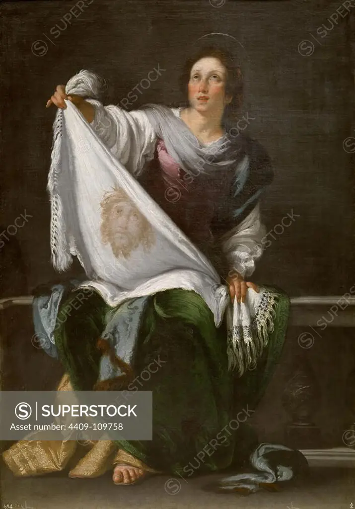 Bernardo Strozzi / 'Saint Veronica', 1620-1625, Italian School, Oil on canvas, 168 cm x 118 cm, P00354. Museum: MUSEO DEL PRADO, MADRID, SPAIN.
