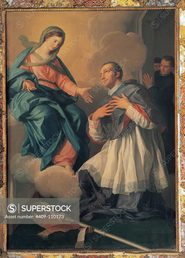 Mariano Salvador Maella (1739-1819). Spanish painter. Apparition of the Virgin to the venerable Juan de Palafox. Cathedral Chapter of El Burgo de Osma. Castile and Leon. Spain.