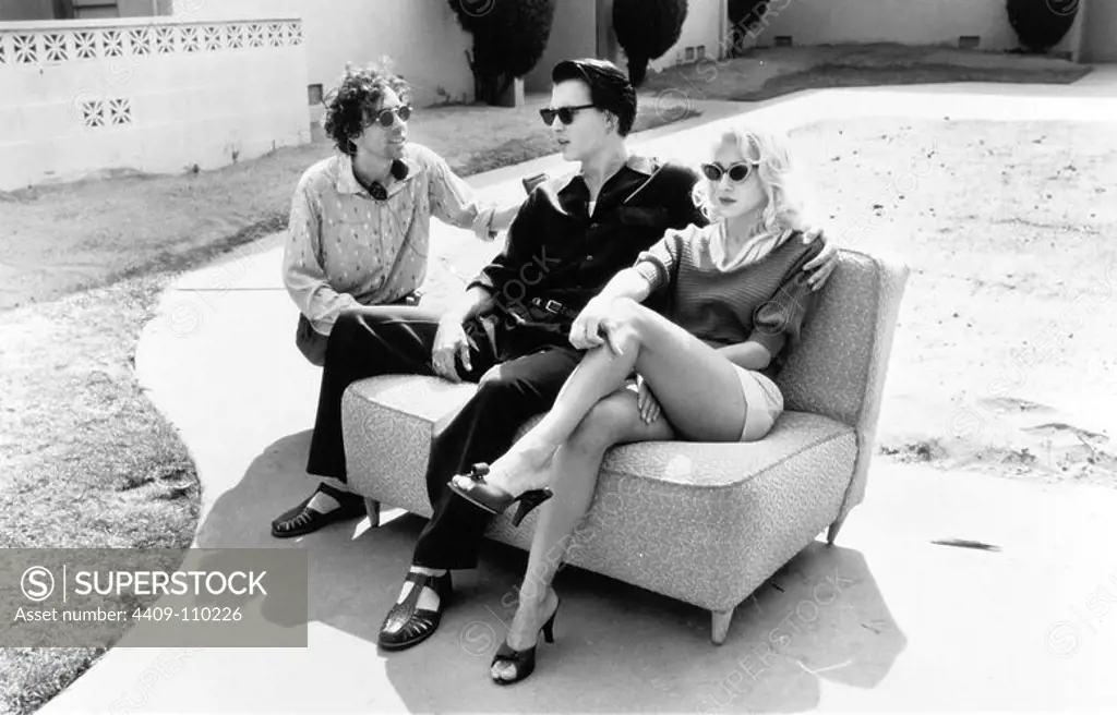 PATRICIA ARQUETTE, JOHNNY DEPP and TIM BURTON in ED WOOD (1994), directed by TIM BURTON.