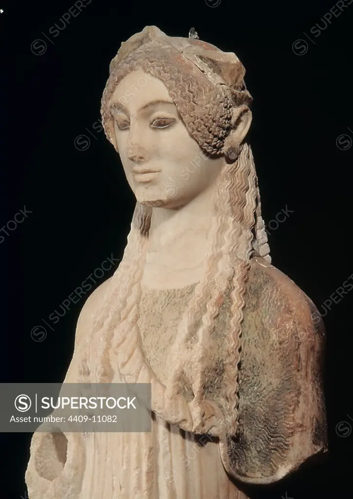 Statue of Persephone or Kore. c.500 BC. Athens, museum of the Acropolis. Location: MUSEO DE LA ACROPOLIS. ATHENS.