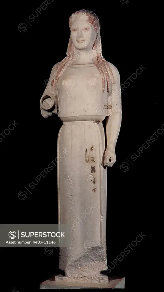 Statue of Persephone or Kore. c.530 BC. Athens, museum of the Acropolis. Location: MUSEO DE LA ACROPOLIS. ATHENS. CORE. Elimina este personaje.
