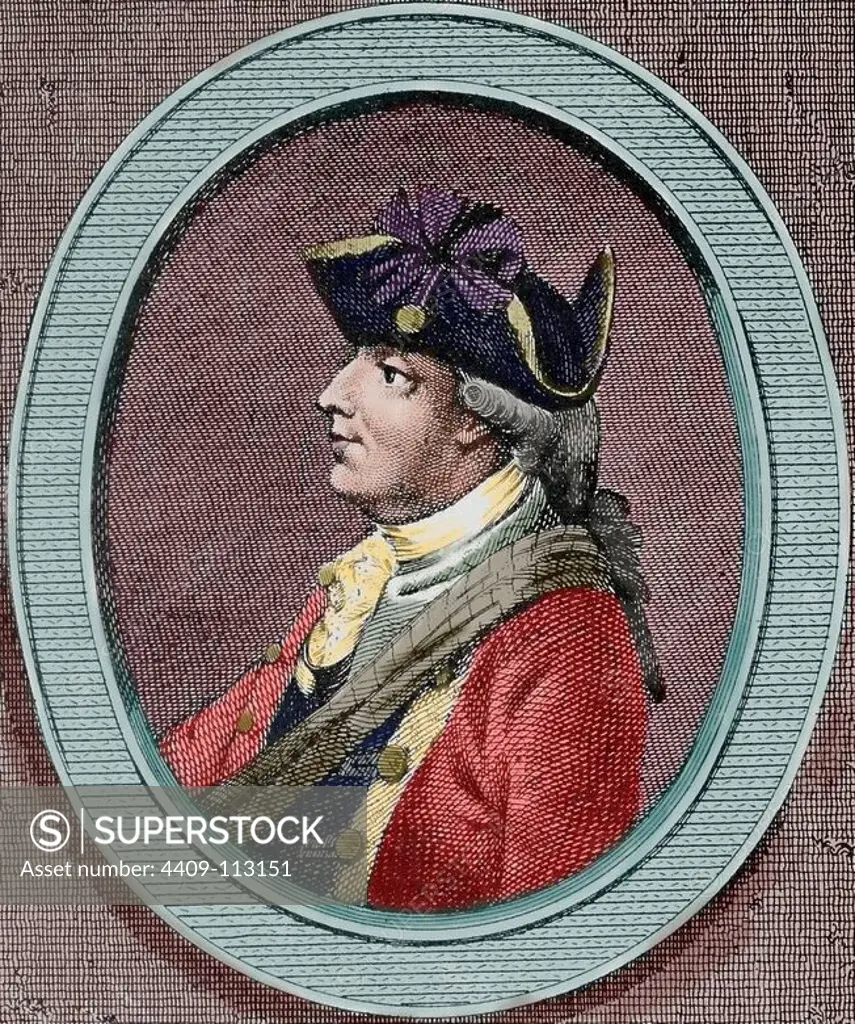 Henry Clinton (1730-1795). British military and politician. Engraving in American Revolution. Colored.